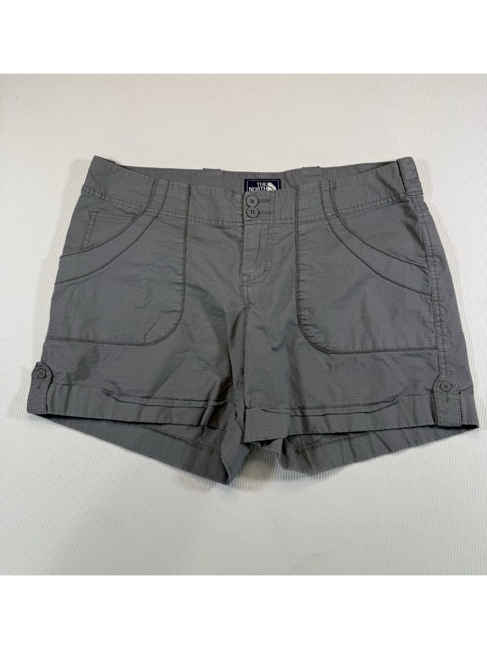 The North Face Womens Gray Ripstop Cargo Hiking Shorts Size 10 Outdoor